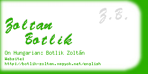 zoltan botlik business card