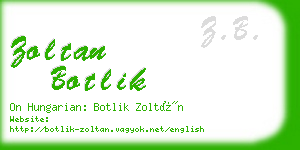 zoltan botlik business card